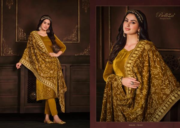 Belliza Ranjha Premium Velvet Designer Wear Winter Collection 